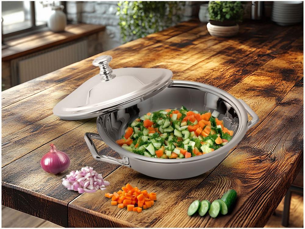 Legumeira  Inox com Tampa 1,7L Wolff Liso - 2