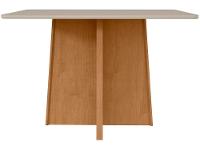 Mesa de Jantar 4 Cadeiras Retangular Branca e Amêndoa Móveis Tampo de Vidro Lopas Celebrare - 5