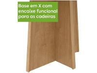 Mesa de Jantar 4 Cadeiras Retangular Branca e Amêndoa Móveis Tampo de Vidro Lopas Celebrare - 8