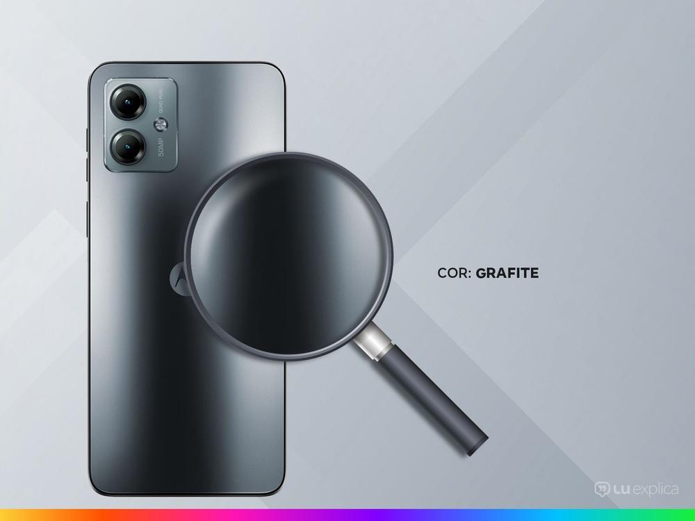 Smartphone Motorola Moto G14 128GB Grafite 4G Octa-Core 4 GB RAM 6,5" Câm. Dupla + Selfie 8MP Dual Nano SIM - 3