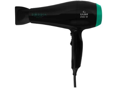 Secador de Cabelo GAMA ITALY Ceramic Íon Preto e Verde 2100W 2 Velocidades Professional Babosa