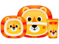 Kit Refeição Infantil Buba Zoo Leão 3 Peças Laranja - 1