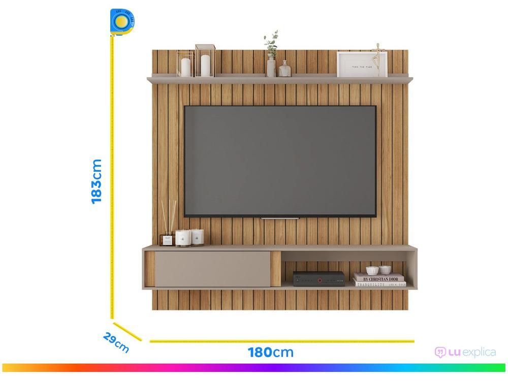 Painel para TV até 65" Caemmun Boreal 1.8 1 Prateleira - 14