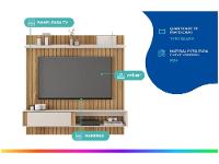 Painel para TV até 65" Caemmun Boreal 1.8 1 Prateleira - 2