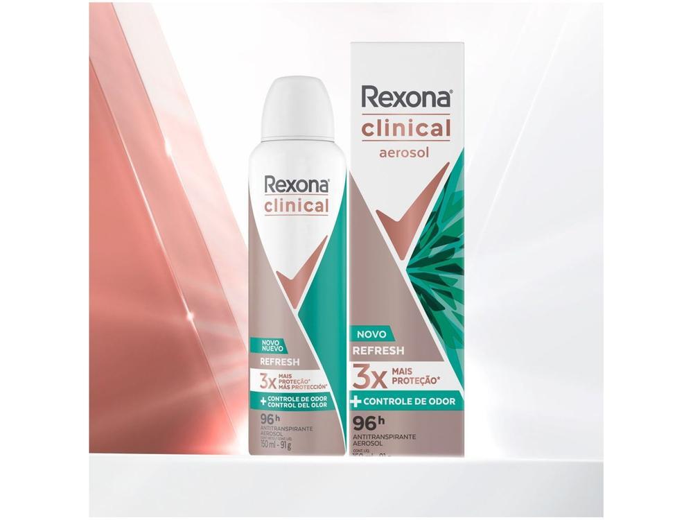 Desodorante Aerosol Antitranspirante Rexona Clinical Refresh 96 Horas 150ml - 7