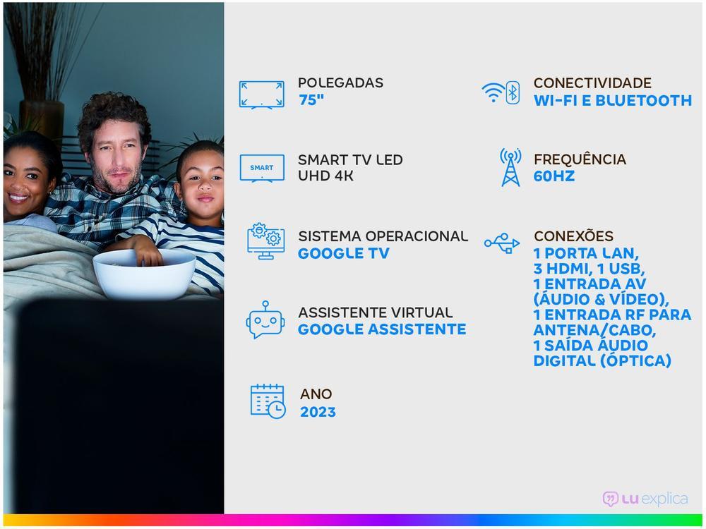 Smart TV 75” UHD 4K LED TCL 75P635 Wi-Fi - 2