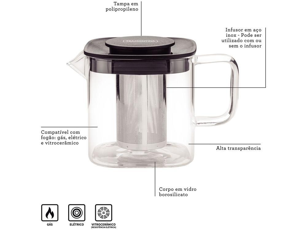 Bule de Chá com Infusor de Vidro 600ml Tramontina 61762090 - 8
