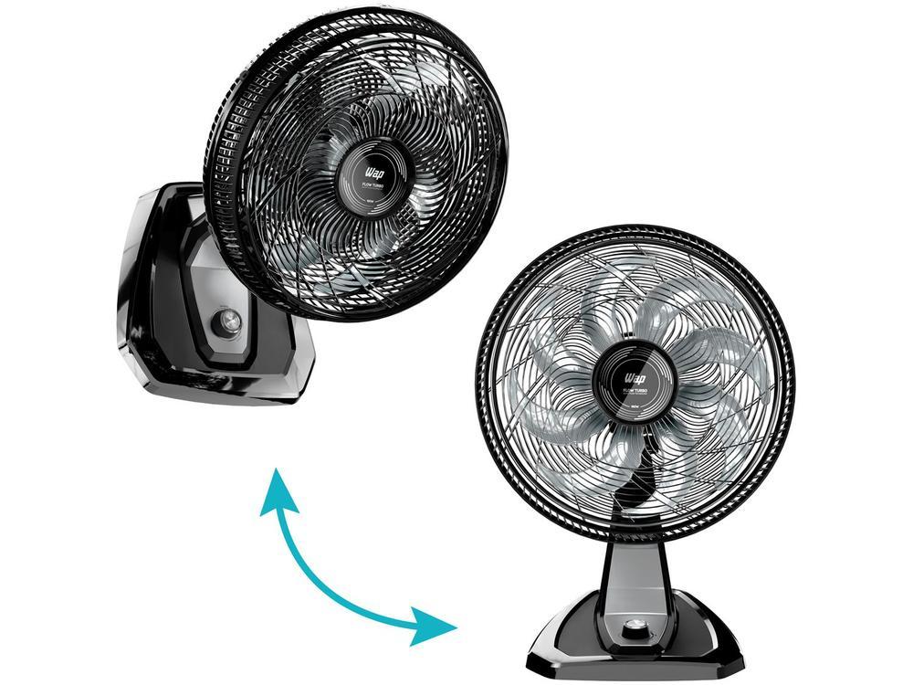Ventilador 2 em 1 Wap Flow Turbo 50cm 8 Pás 3 Velocidades Preto e Cinza - 3