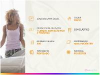 Jogo de Cama Casal de Poliéster Jolitex 300 Fios Toque de Seda Branco 3 Peças - 7