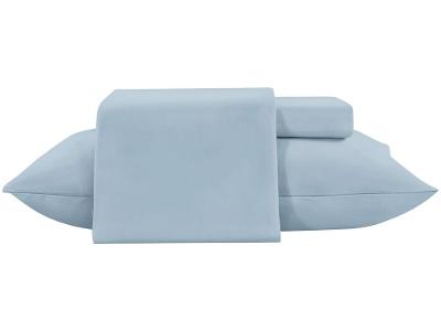 Jogo de Cama Casal de Poliéster Jolitex 300 Fios Toque de Seda Azul 3 Peças