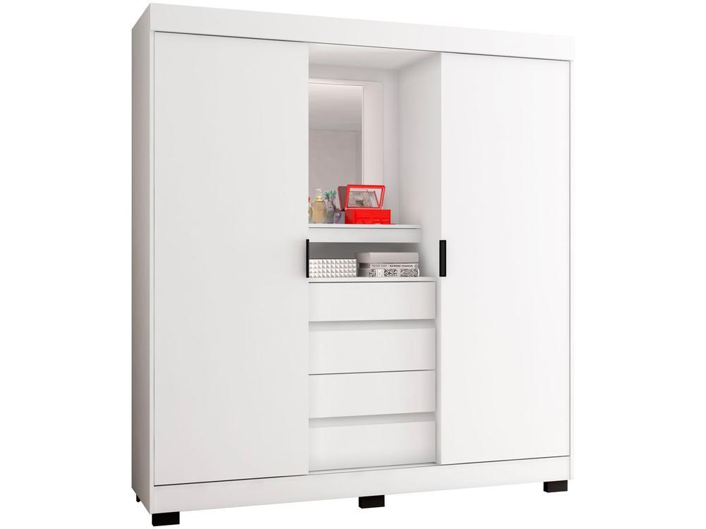 Guarda-roupa Casal com Espelho 2 Portas de Correr 4 Gavetas Araplac Sintra CAP24024 - 1
