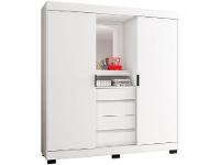 Guarda-roupa Casal com Espelho 2 Portas de Correr 4 Gavetas Araplac Sintra CAP24024 - 1