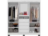 Guarda-roupa Casal com Espelho 2 Portas de Correr 4 Gavetas Araplac Sintra CAP24024 - 5