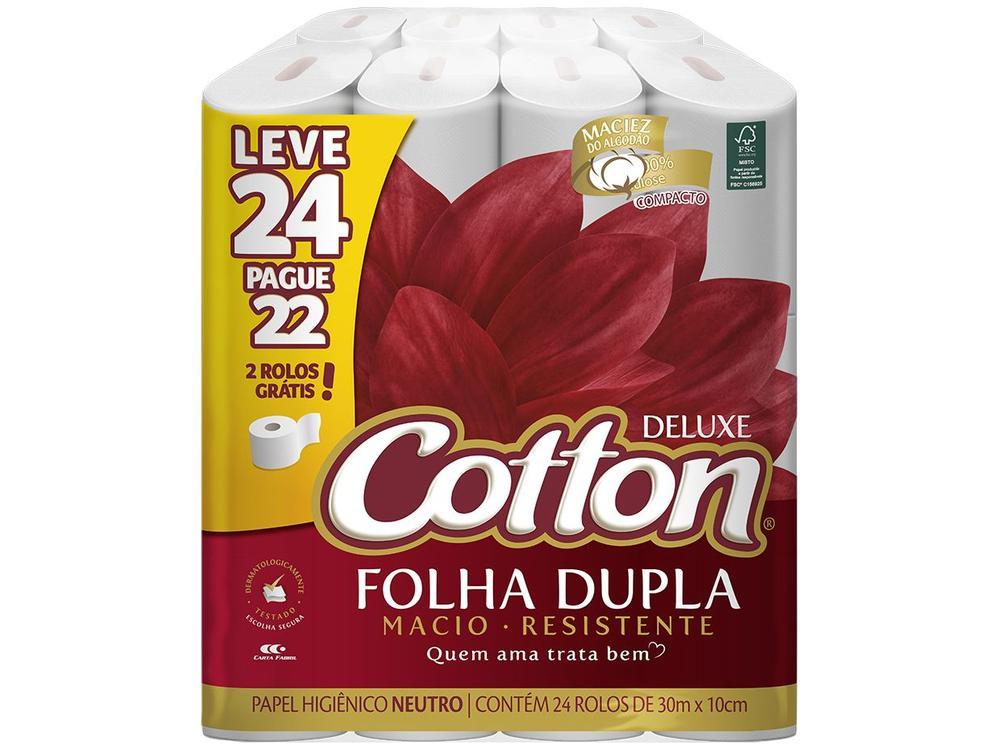 Papel Higiênico Folha Dupla Cotton Neutro Deluxe 24 Rolos 30m - 1