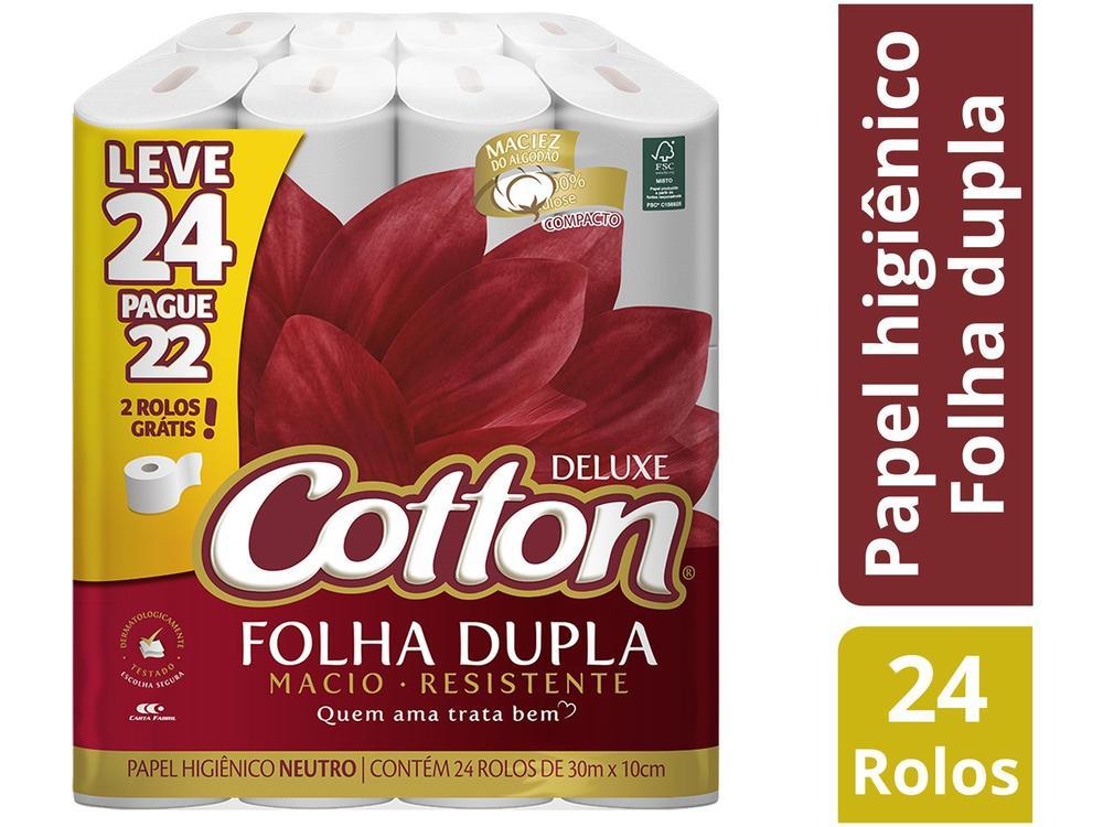 Papel Higiênico Folha Dupla Cotton Neutro Deluxe 24 Rolos 30m - 2