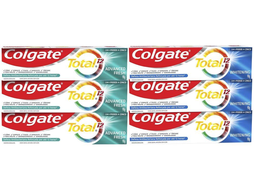 Creme Dental Colgate Total 12 Whitening + Advanced Fresh 90g Cada 6 Unidades - 6