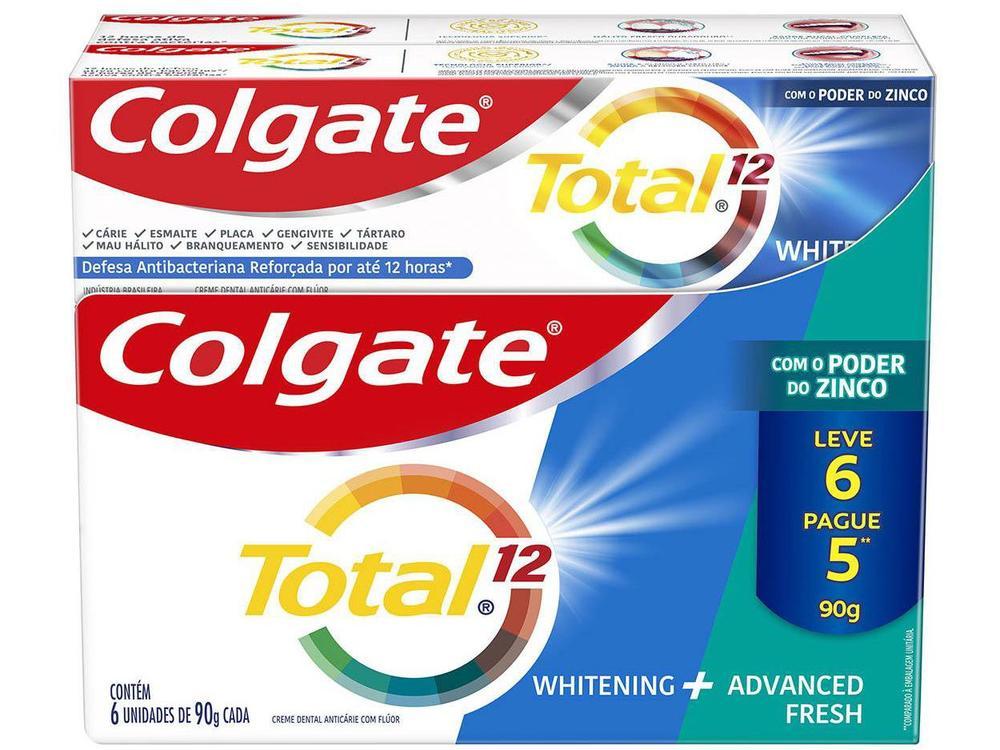 Creme Dental Colgate Total 12 Whitening + Advanced Fresh 90g Cada 6 Unidades - 8