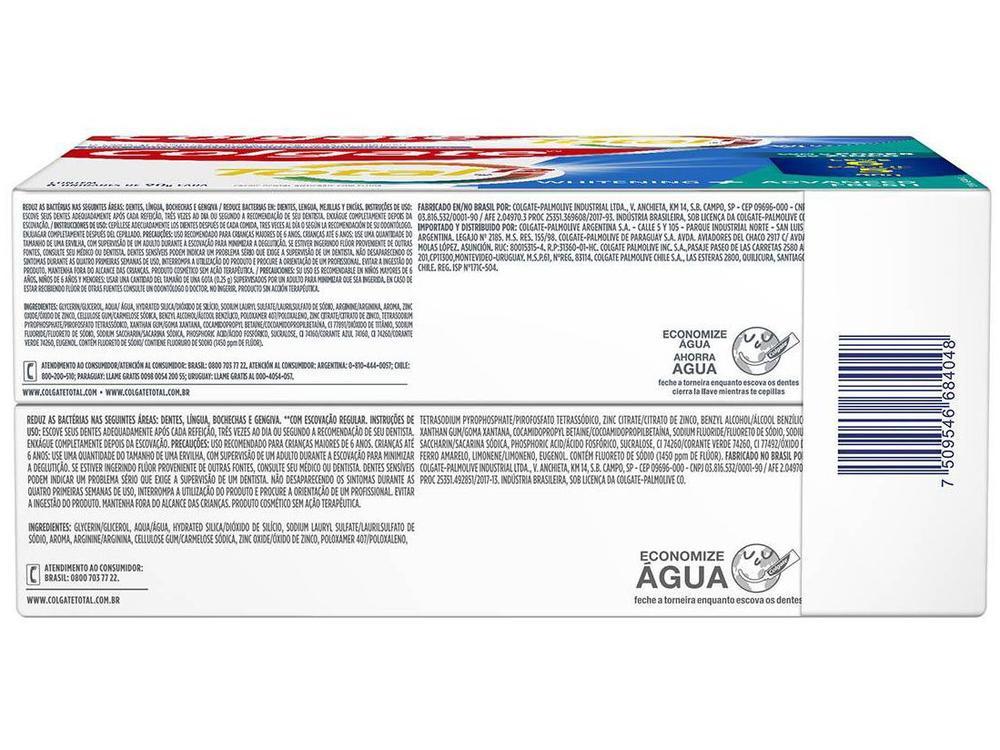 Creme Dental Colgate Total 12 Whitening + Advanced Fresh 90g Cada 6 Unidades - 10