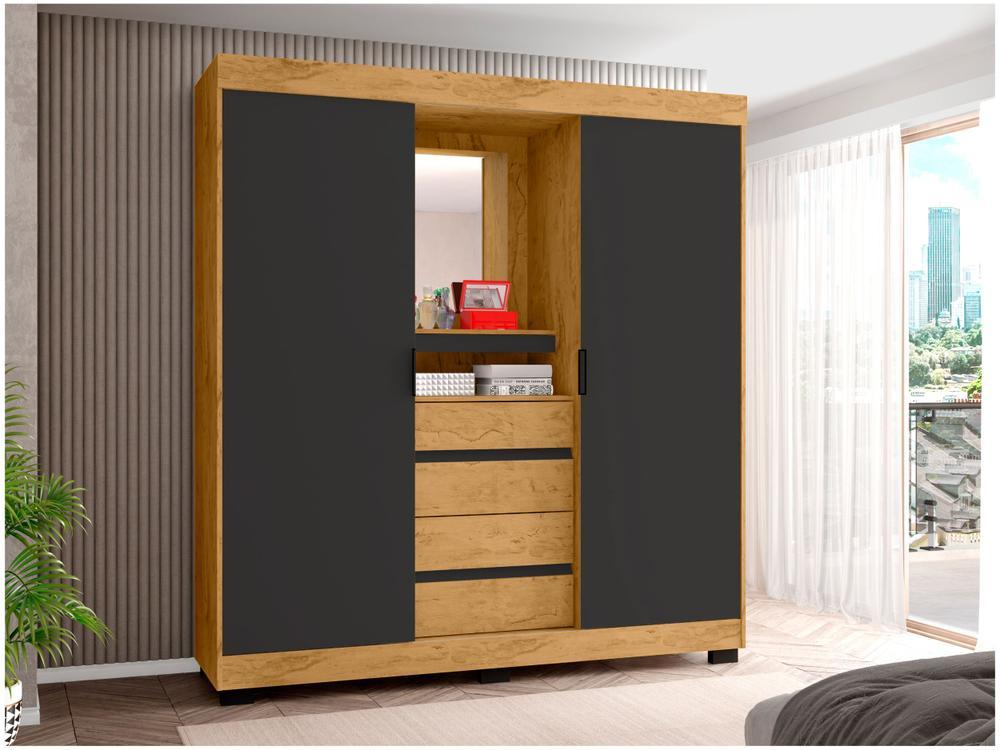 Guarda-roupa Casal com Espelho 2 Portas de Correr 4 Gavetas Araplac Sintra CAP24024 - 6