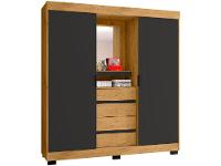 Guarda-roupa Casal com Espelho 2 Portas de Correr 4 Gavetas Araplac Sintra CAP24024 - 1