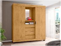 Guarda-roupa Casal com Espelho 2 Portas de Correr 4 Gavetas Araplac Sintra CAP24024 - 5