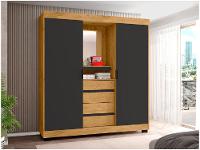 Guarda-roupa Casal com Espelho 2 Portas de Correr 4 Gavetas Araplac Sintra CAP24024 - 6