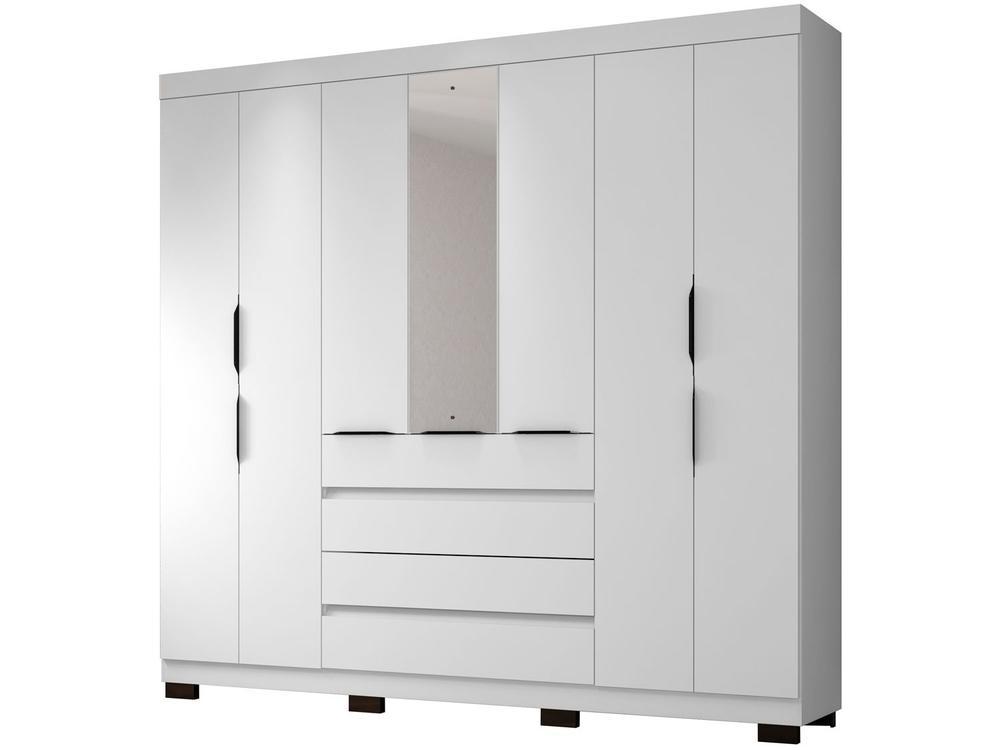 Guarda-roupa Casal com Espelho 7 Portas 4 Gavetas Araplac Lisboa EB24074 - 1