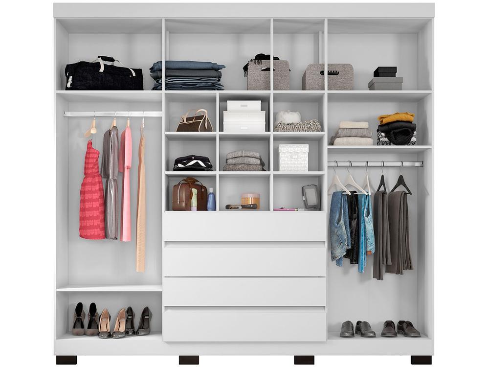 Guarda-roupa Casal com Espelho 7 Portas 4 Gavetas Araplac Lisboa EB24074 - 5