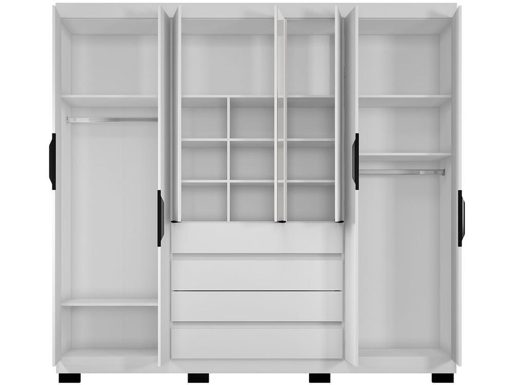 Guarda-roupa Casal com Espelho 7 Portas 4 Gavetas Araplac Lisboa EB24074 - 6
