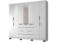 Guarda-roupa Casal com Espelho 7 Portas 4 Gavetas Araplac Lisboa EB24074 - 1