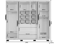 Guarda-roupa Casal com Espelho 7 Portas 4 Gavetas Araplac Lisboa EB24074 - 8