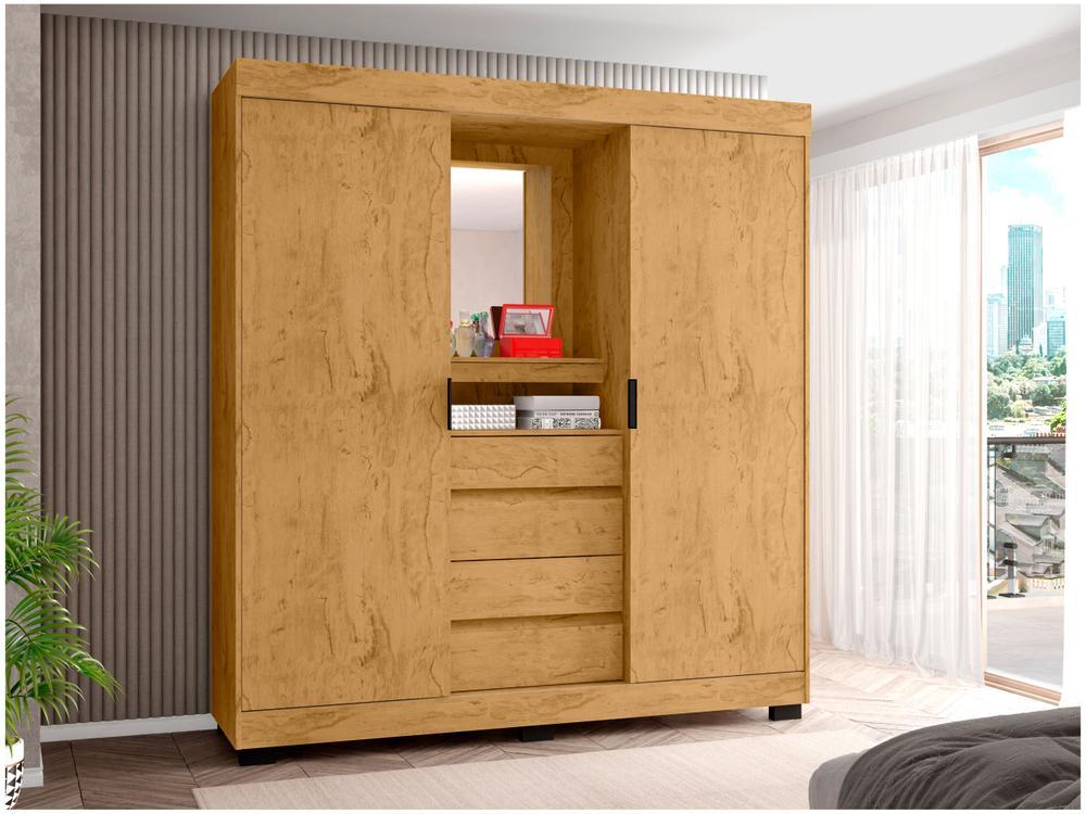 Guarda-roupa Casal com Espelho 2 Portas de Correr 4 Gavetas Araplac Sintra CAP24024 - 5