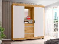 Guarda-roupa Casal com Espelho 2 Portas de Correr 4 Gavetas Araplac Sintra CAP24024 - 6