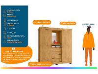 Guarda-roupa Casal com Espelho 2 Portas de Correr 4 Gavetas Araplac Sintra CAP24024 - 3