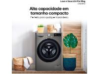 Lava e Seca LG 12kg Smart VC4 CV5012PC4 com Inteligência Artificial Água Quente e Fria Prata - 12