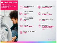 Lava e Seca LG 12kg Smart VC4 CV5012PC4 com Inteligência Artificial Água Quente e Fria Prata - 2