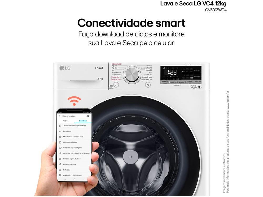 Lava e Seca LG 12kg Smart VC4 CV5012WC4 com - 9