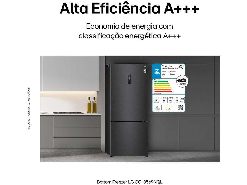 Geladeira/Refrigerador LG Frost Free Smart Preta - 3