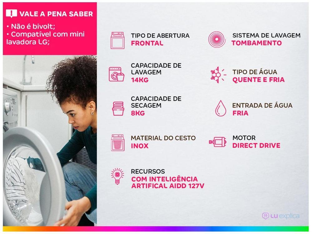 Lava e Seca LG 14kg Smart Smart VC4 CV5014WC4 com - 2