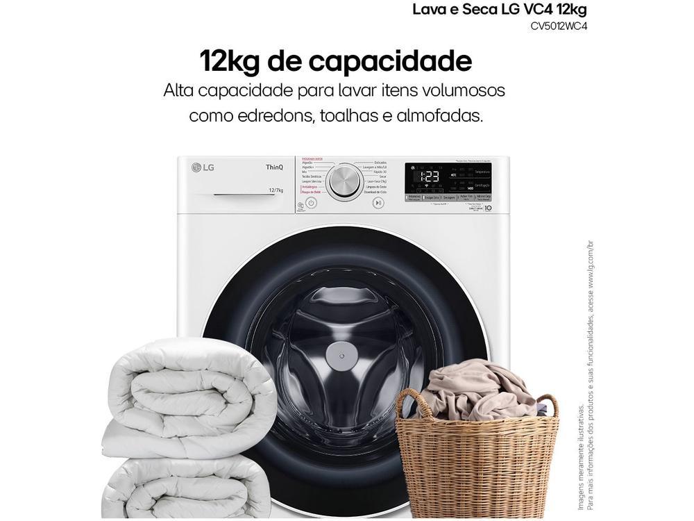 Lava e Seca LG 12kg Smart VC4 CV5012WC4 com - 4