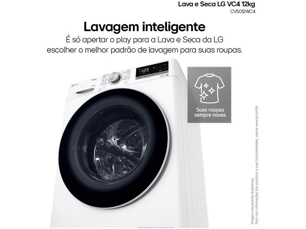 Lava e Seca LG 12kg Smart VC4 CV5012WC4 com - 5