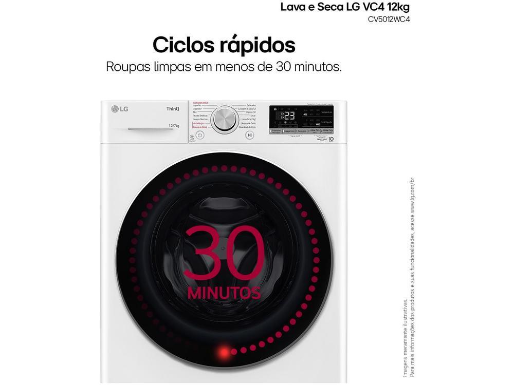 Lava e Seca LG 12kg Smart VC4 CV5012WC4 com - 7