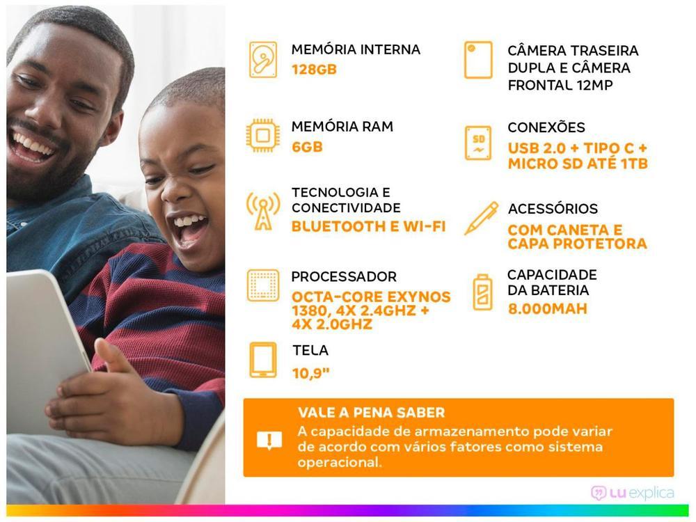 Tablet Samsung Galaxy Tab S9 FE com Caneta 10,9" 128GB 6GB RAM Android 14 Octa-Core Wi-Fi - 10