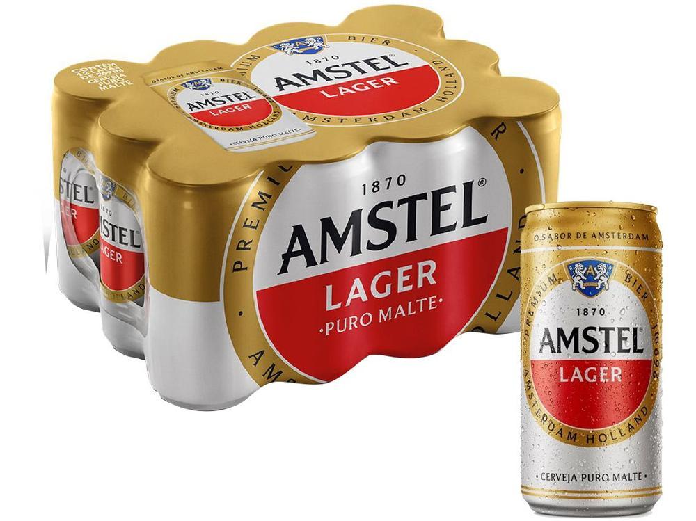 Cerveja Amstel Lager Puro Malte 12 Unidades Lata - 1