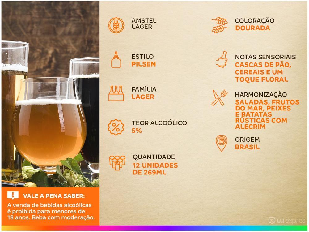 Cerveja Amstel Lager Puro Malte 12 Unidades Lata - 3
