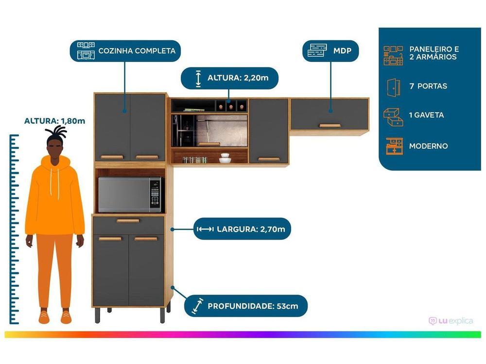 Armário de Cozinha Compacta Itatiaia Nápoles 7 Portas 1 Gaveta - 2