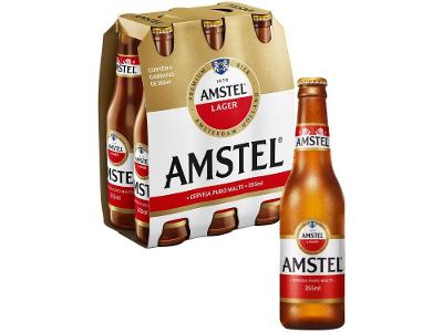 Cerveja Amstel Lager Puro Malte 6 Unidades 