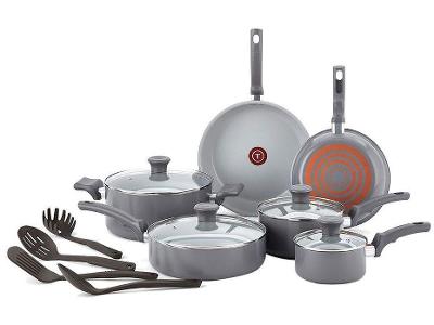 Jogo de Panelas Tefal Cerâmico Cinza 10 Peças Recycled Ceramic