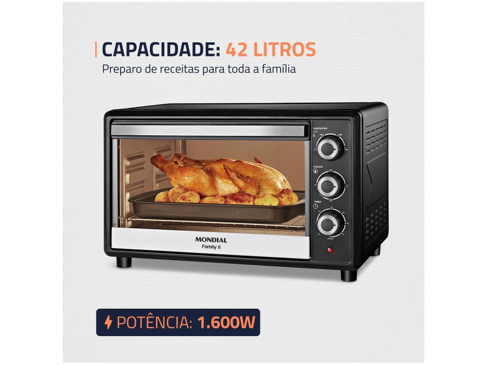 Forno Elétrico de Bancada Mondial com Timer 42L  - 3
