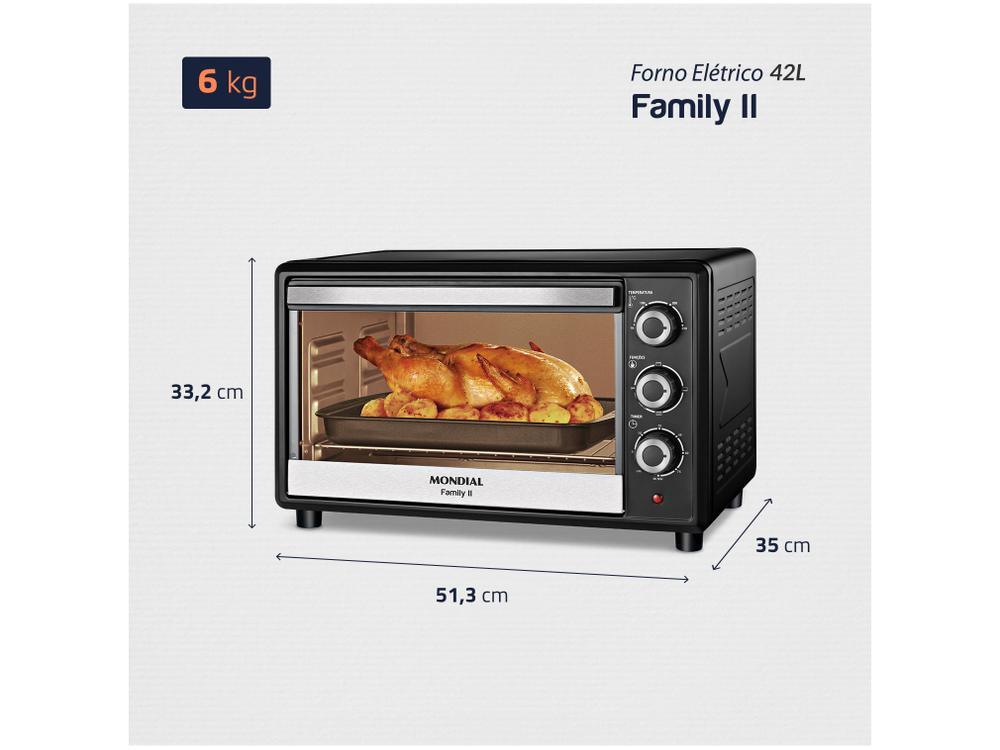 Forno Elétrico de Bancada Mondial com Timer 42L  - 7